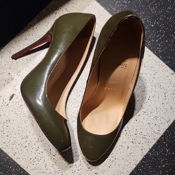 Christian Louboutin Olive Green Heels 37